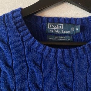 Blue Polo RL Cableknit Sweater
